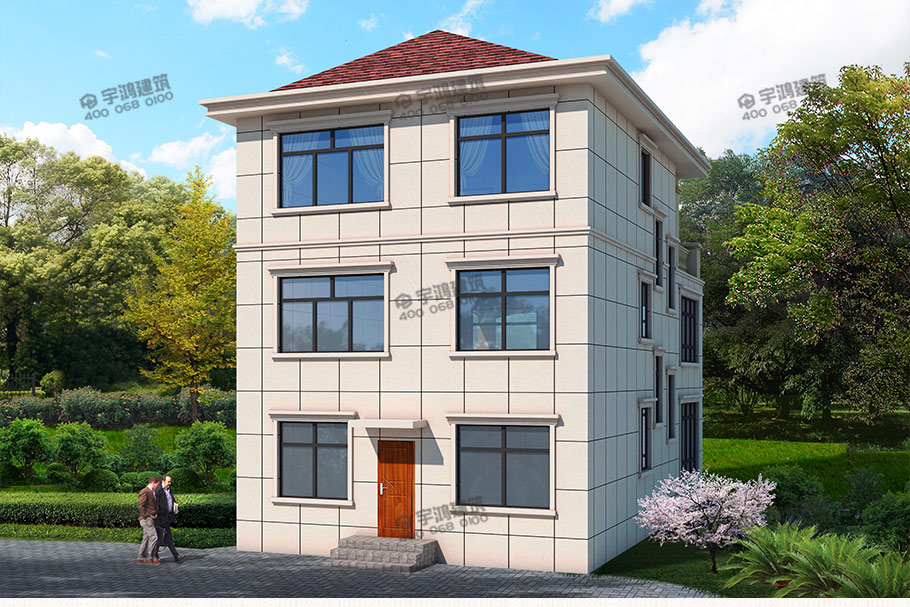 117平小開間三層歐式農村別墅設計圖紙