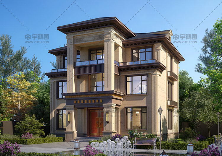 13x12米三層新中式自建房設計圖