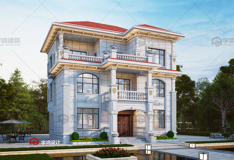 歐式框架結構占地133平別墅設計圖紙