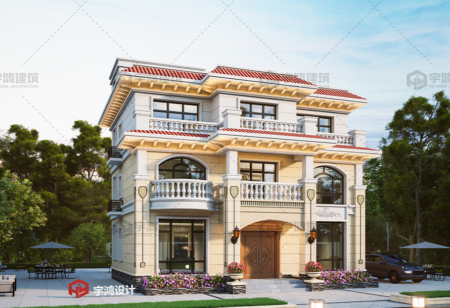 歐式風格12x11框架結構別墅設計圖紙